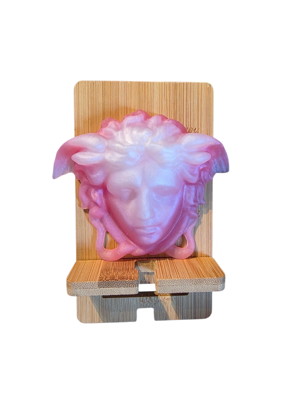 Versace Inspired Medusa In Pink/white Resin - Home Art, Home Decor